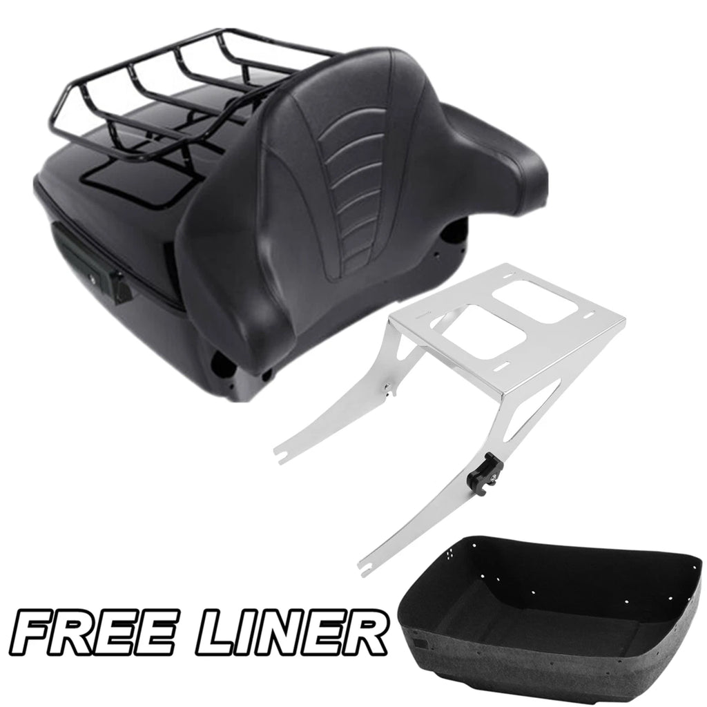 Trunk Backrest Pad Mount Rack for Harley Fat Boy FLST (2008–2016)