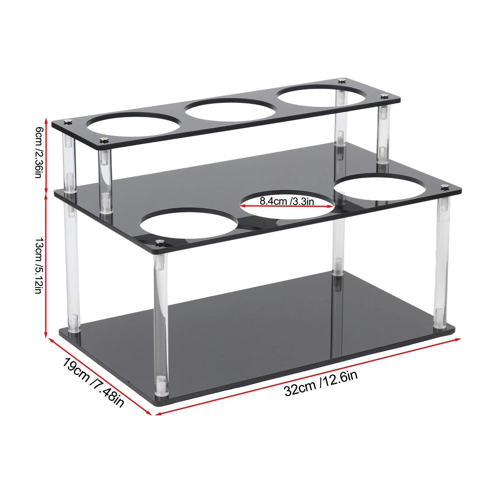 2 Tier Acrylic Coffee Syrup Organizer Rack for Coffee Syrup Bottles