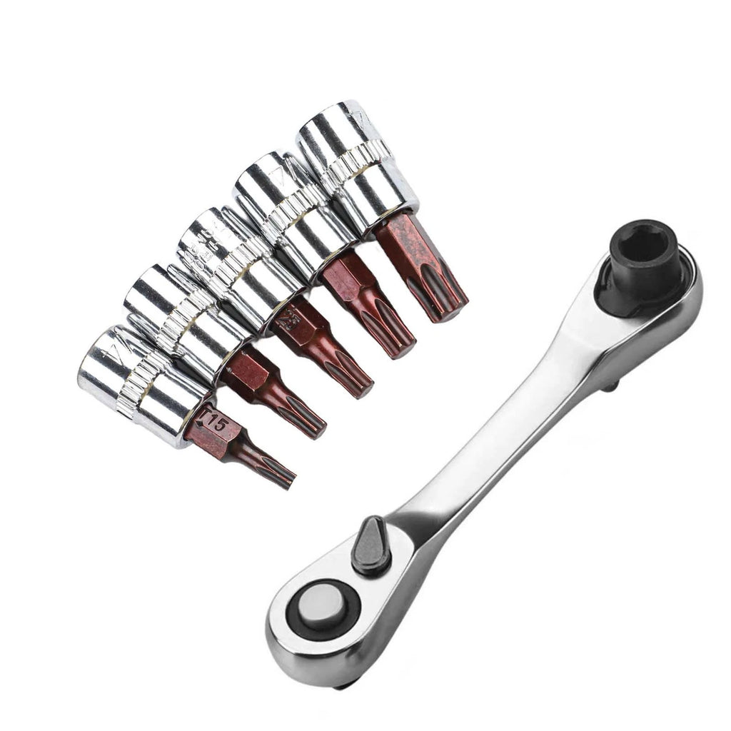 Double Ended Ratchet Wrench 1/4" with 72 Tooth Gear for Smooth Operation