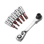 Double Ended Ratchet Wrench 1/4" with 72 Tooth Gear for Smooth Operation