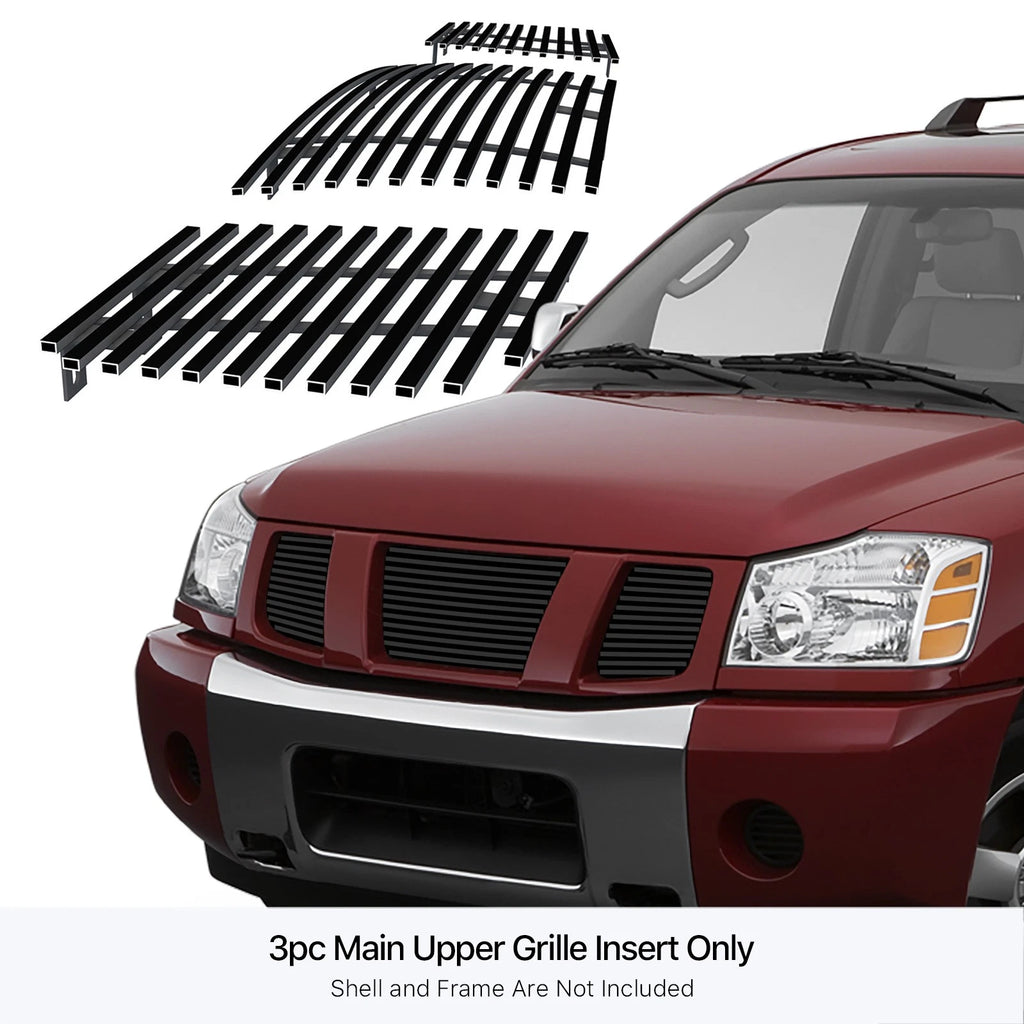Upper Stainless Black Billet Grille Insert for Nissan Armada/Titan (2004-2007)