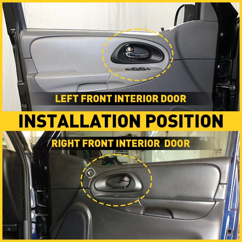 Set of 2 Front Inside Door Handle Trim Bezels for Chevy Trailblazer (2002-2009)