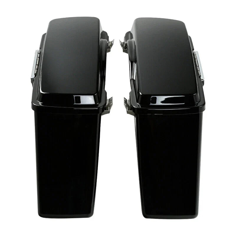 Saddlebags Saddle Bag with Black Softail Brackets for Harley Fatboy