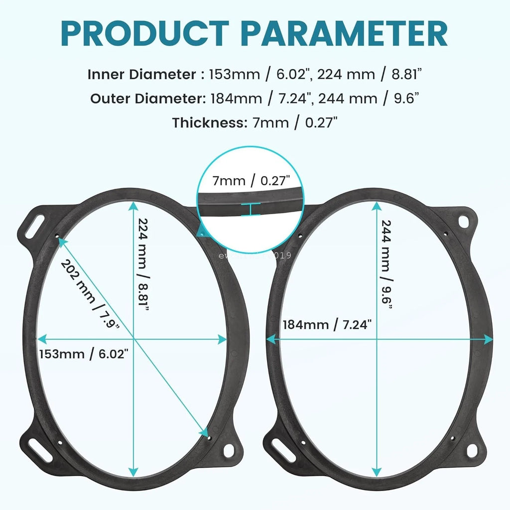 Rear Door Speaker Mounting Bracket 6"x9" for Toyota Corolla (2003–2013)