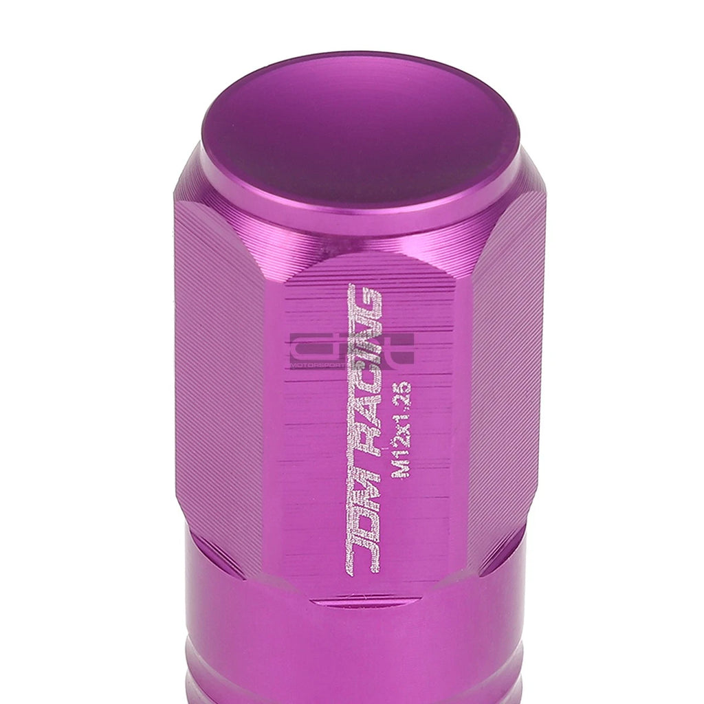 20 PCS Close End M12x1.25 50mm Tall Purple Aluminum Lug Nuts + Adapter