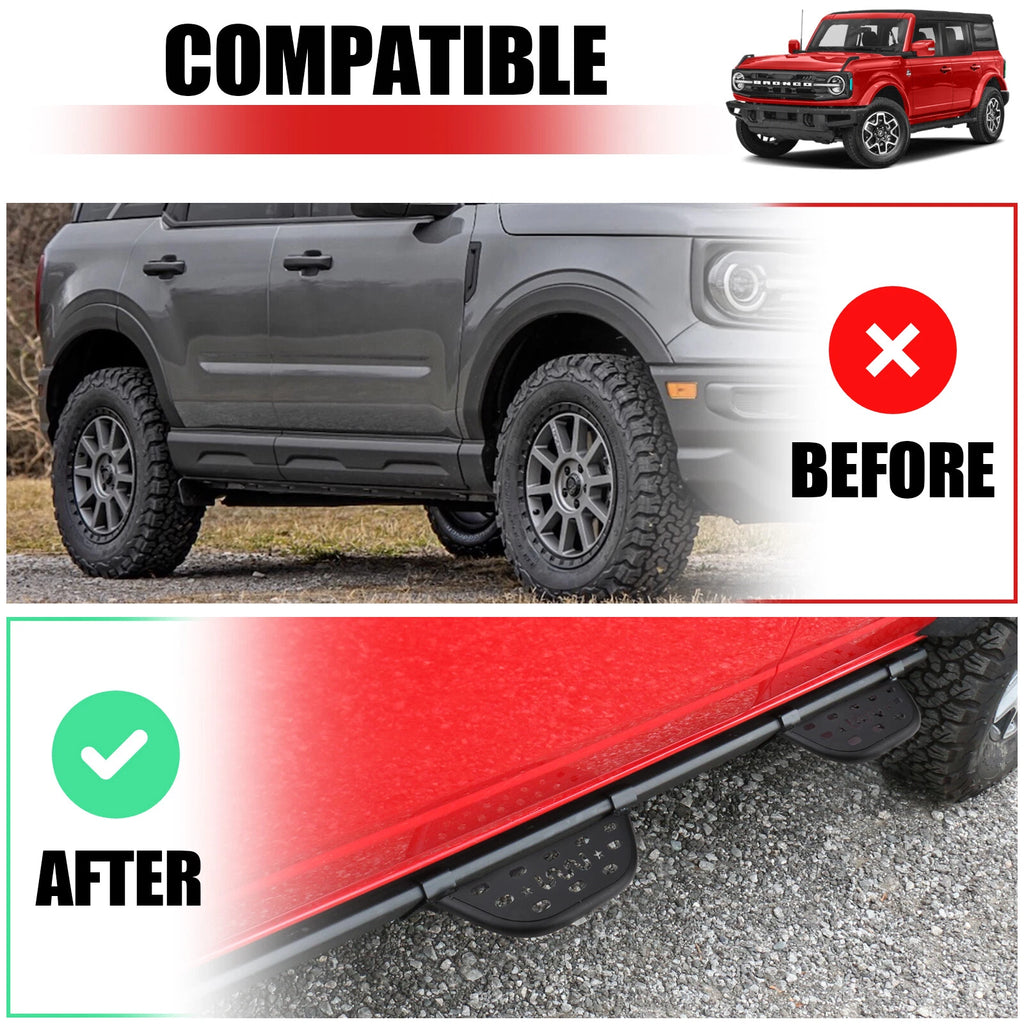 Set of 2 Running Boards for Ford Bronco (2021–2023)