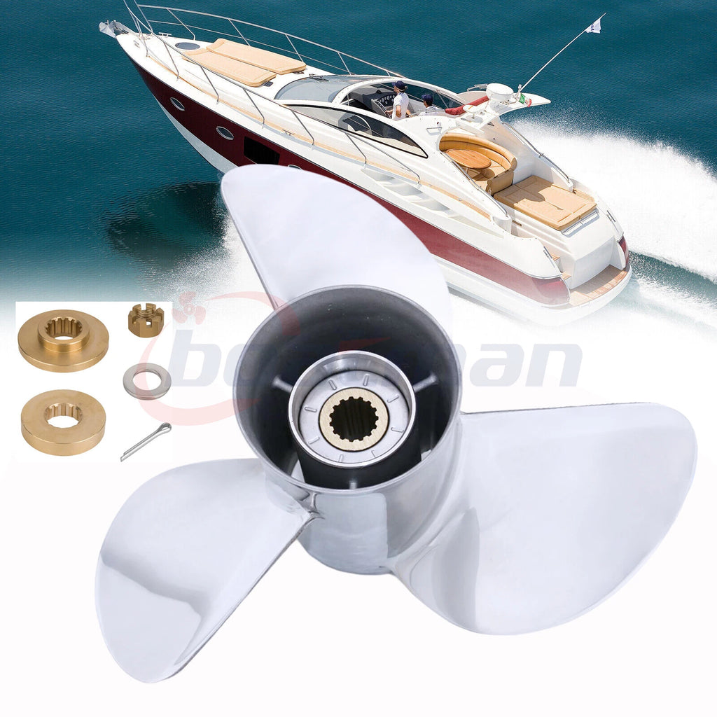 Outboard Propeller 13 1/2x15 for Yamaha 50-115HP (Stainless, Hardware Kits)