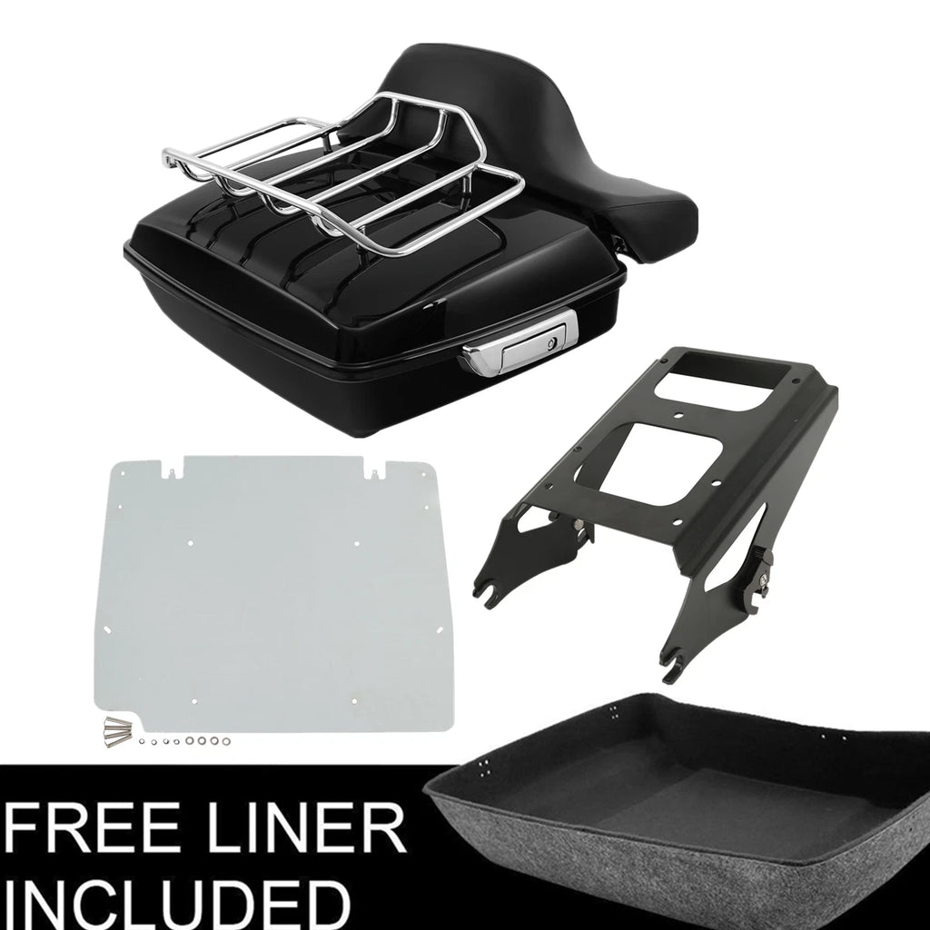Chopped Trunk Mount Rack Backrest Plate for Harley Touring FLHX FLHT (2009–2013)