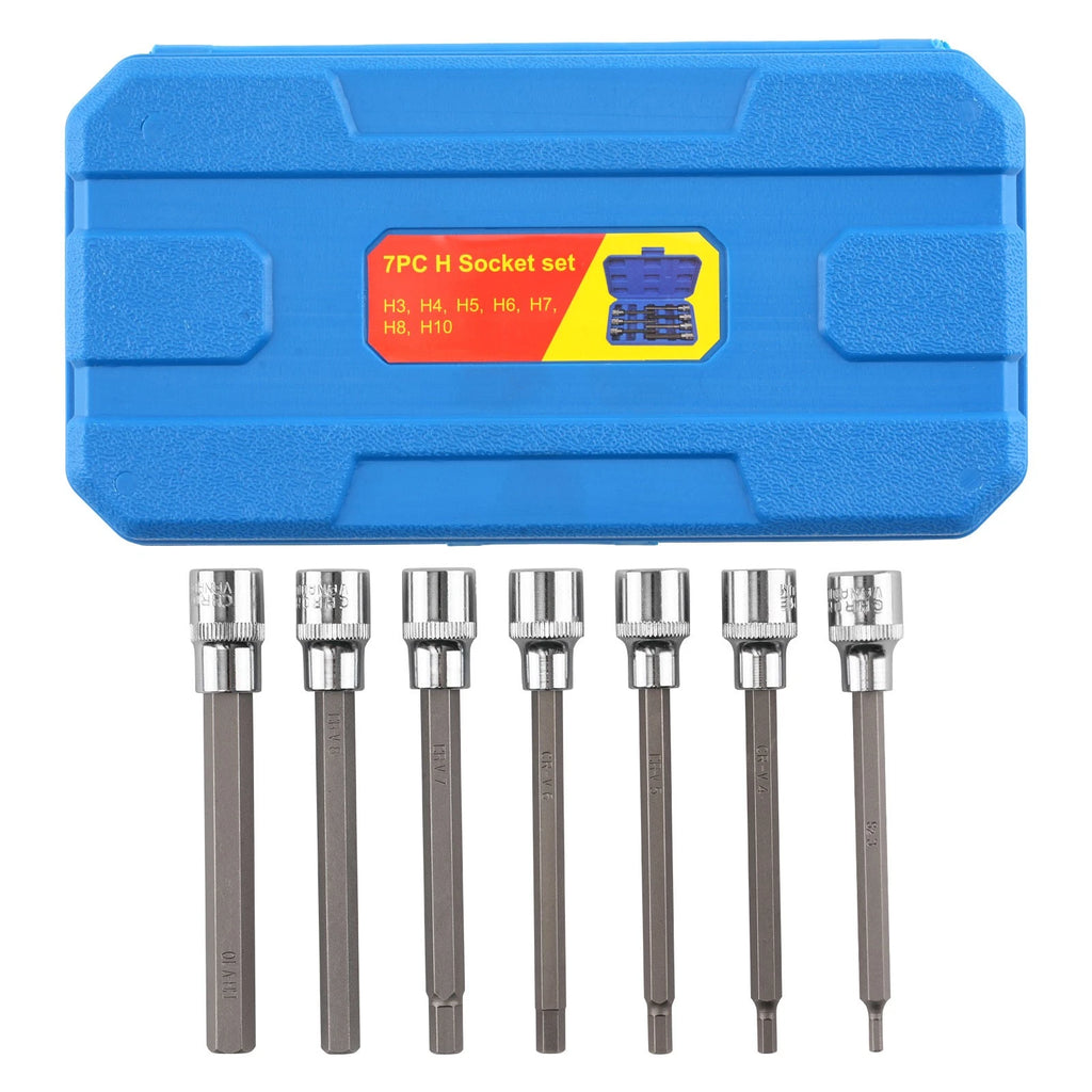 Set of 7 Extra Long Hex Sockets for (3-10mm)