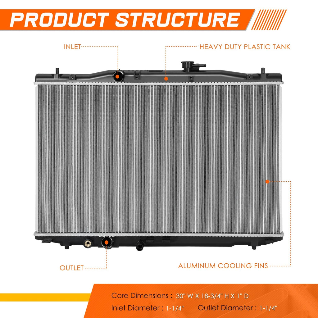 Full Aluminum Core Cooling Radiator for Acura RDX (2019–2024) DPI-13766