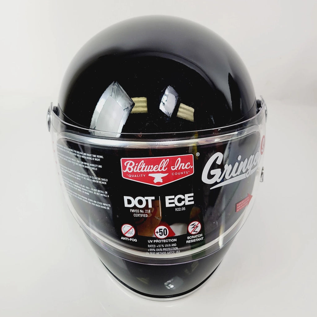 Biltwell Gringo S Helmet for Motorcycle (Gloss Black, Metallic Sea Foam)