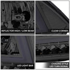 Smoked/Clear U-LED DRL Sequential Turn Signal Headlights for RAM 1500 (2009–2014)