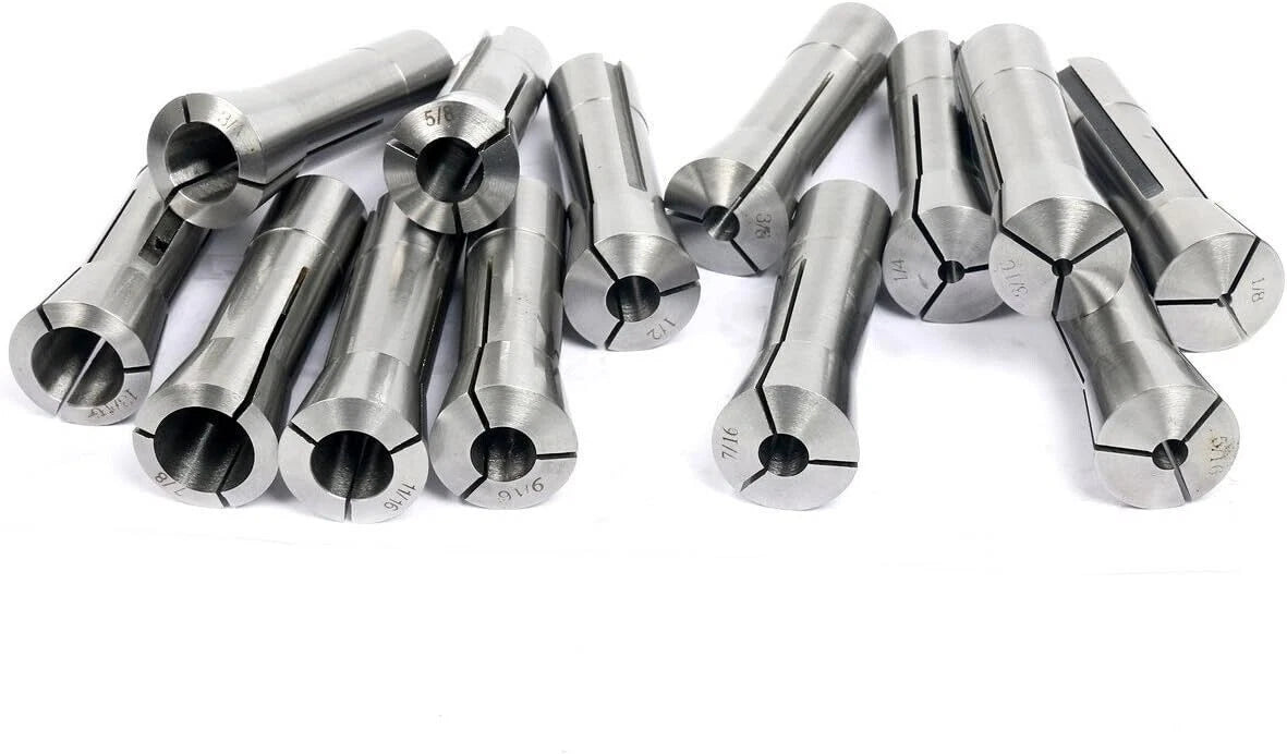 13pcs R8 Round Collet Drawbar Thread 7/16"-20" for CNC Machines