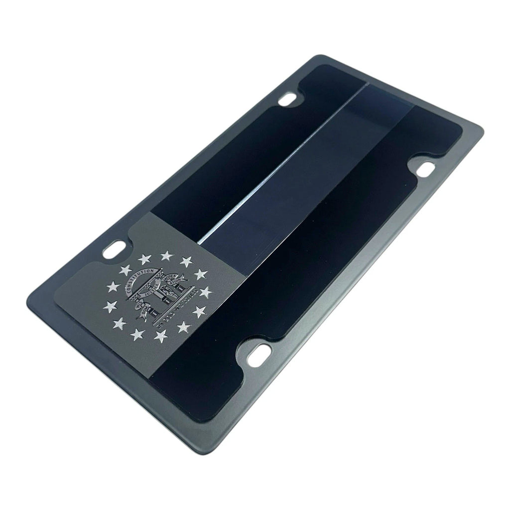 Steel License Plate Blackout Georgia State Flag for All Vehicles (Universal)