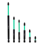 Magnetic PZ2 Screwdriver Bits Set for Automotive Repair (25mm to 150mm)