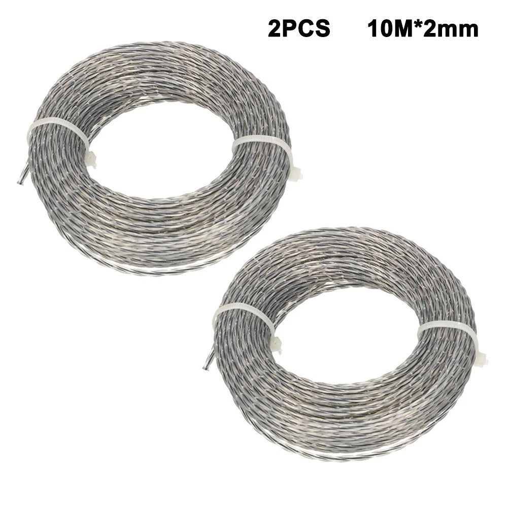2 Sets Nylon Core Reinforced Grass Trimmer Line 10m Each 2.0mm to 4.0mm