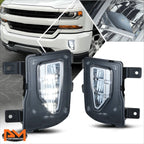Full LED Clear Lens Bumper Fog Lights for Chevy Silverado 1500 (2016–2019)