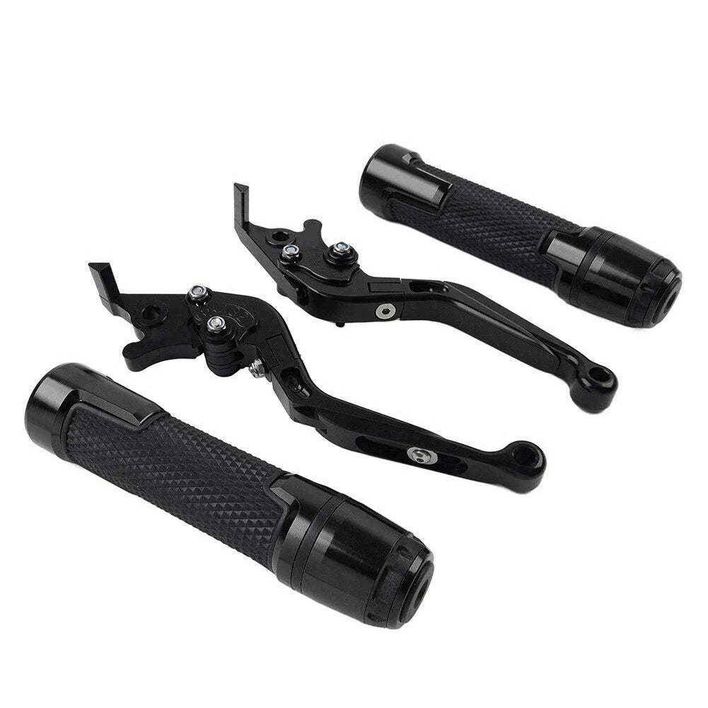 Black Extendable Brake Clutch Levers & Grips for Kawasaki Z1000 (2010-2023)