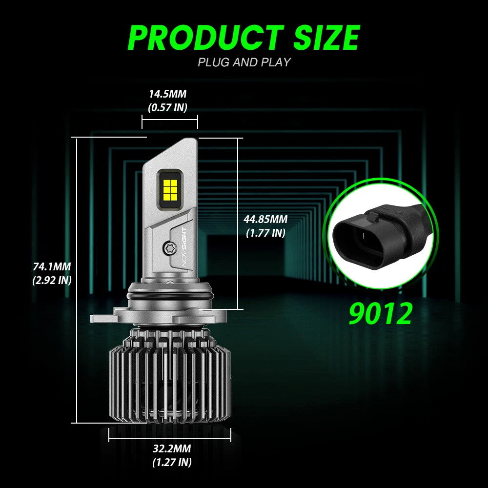 2X NOVSIGHT 9012 LED Headlight Bulbs 100W 22000LM for Dodge Challenger (2015–2023)