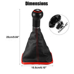 6 Speed Gear Shift Knob Boot with Red Base for Volkswagen Golf (1998–2006)