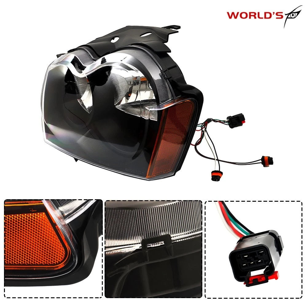 Headlight Assembly for Jeep Grand Cherokee (2005–2007) Black Left & Right