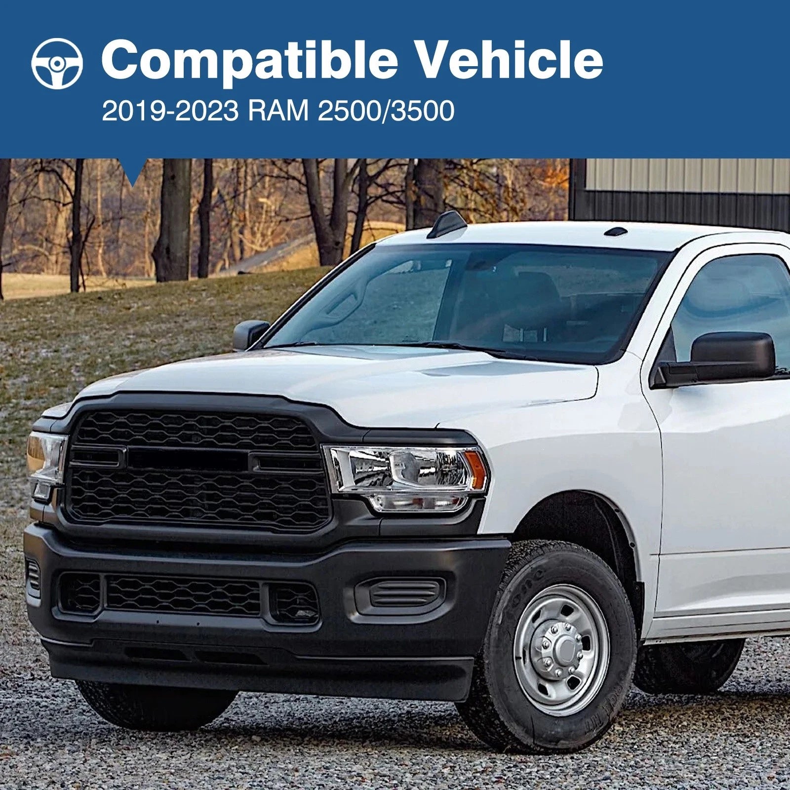 Black Steel Front Bumper Face Bar for RAM 2500 3500 (2019–2024)