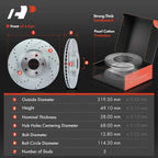 16x Drilled Brake Rotor & Pad Set for Nissan Maxima