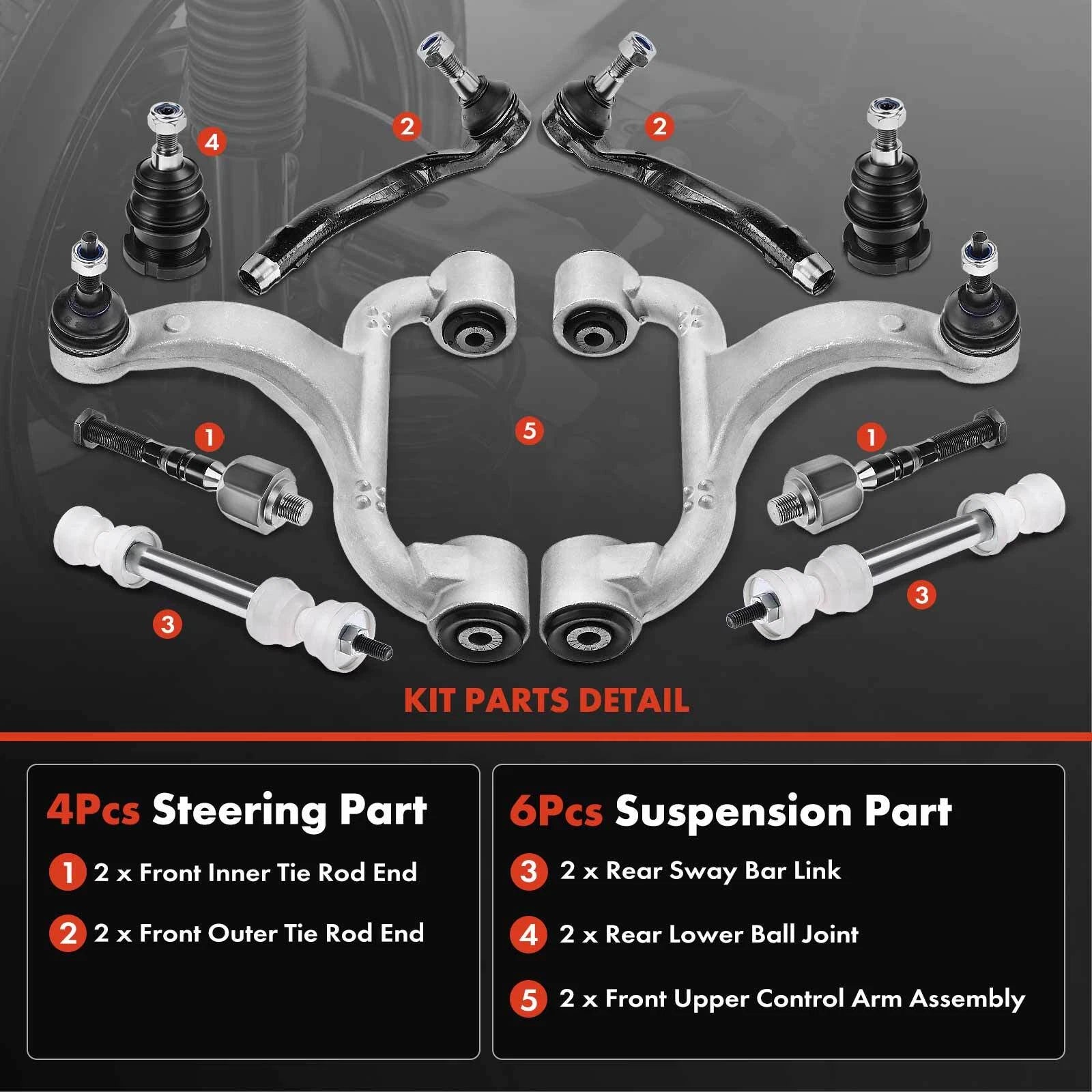 10x Control Arm Ball Joint Sway Bar Link for Mercedes-Benz ML350 (2003–2005)