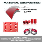 Red Tow Hook License Plate for Lexus IS 2006-2024 + Air Valve Cap