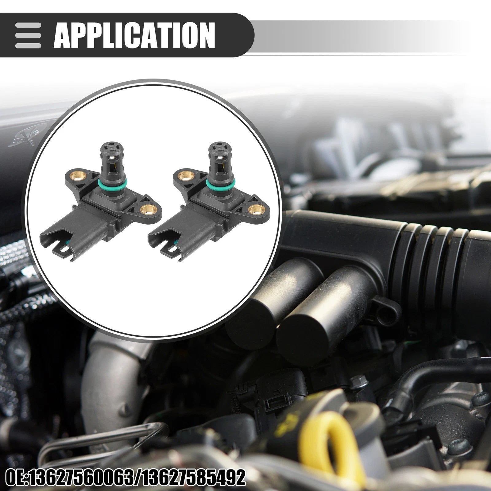 2X MAP Manifold Air Pressure Sensor for BMW 135i (2008–2013) No. 13627560063