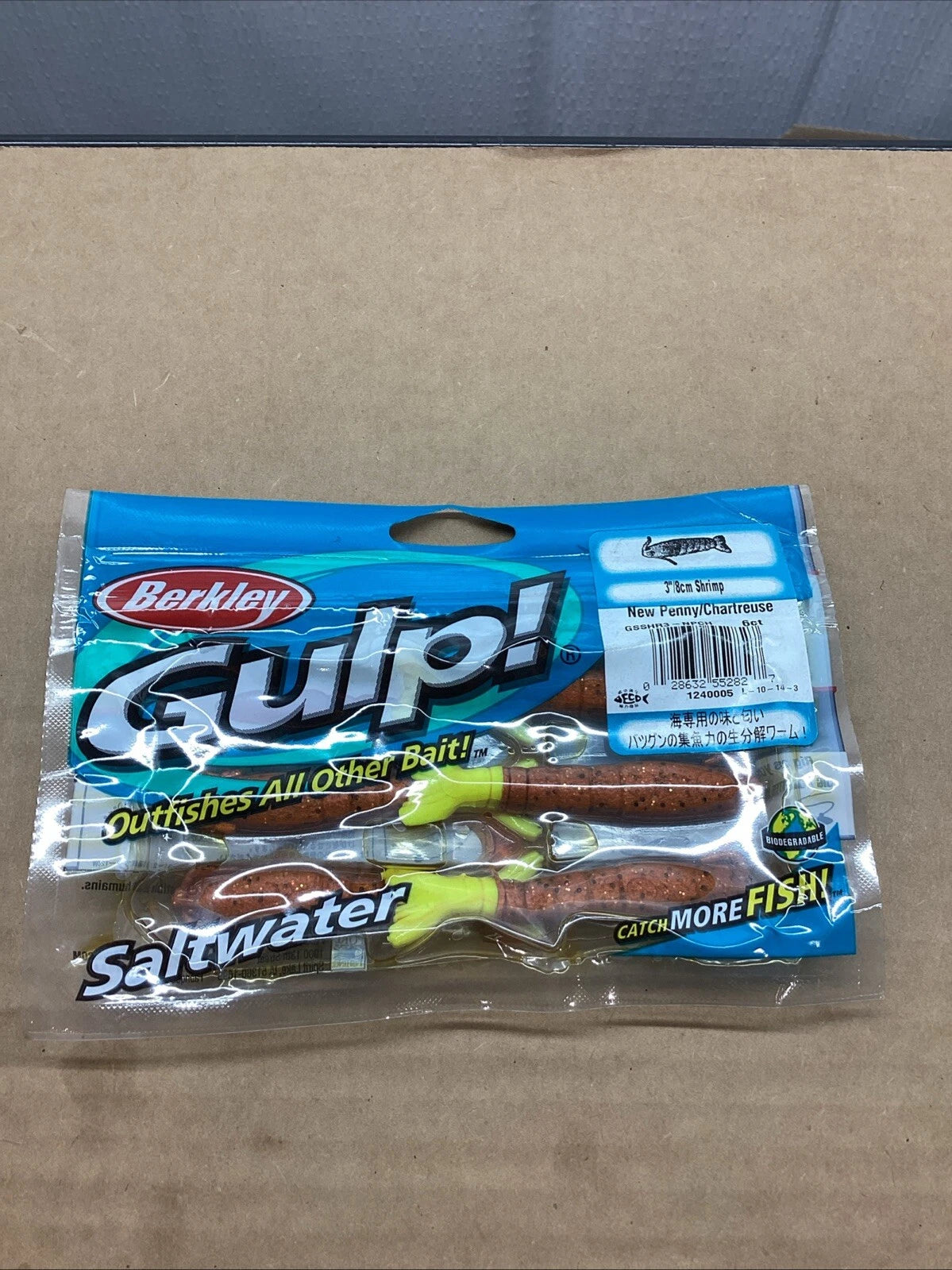 Gulp! 3” Saltwater Shrimp Lures for Berkley GSSHR3-NPCH (New Old Stock)