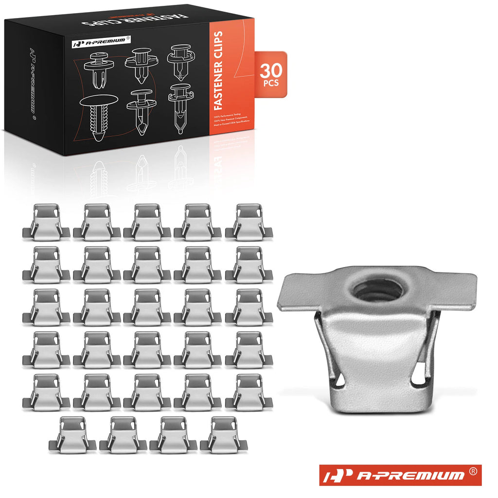 30x 8.65mm Metal Fender Bracket Retainer Clips for Chevy (??–??)