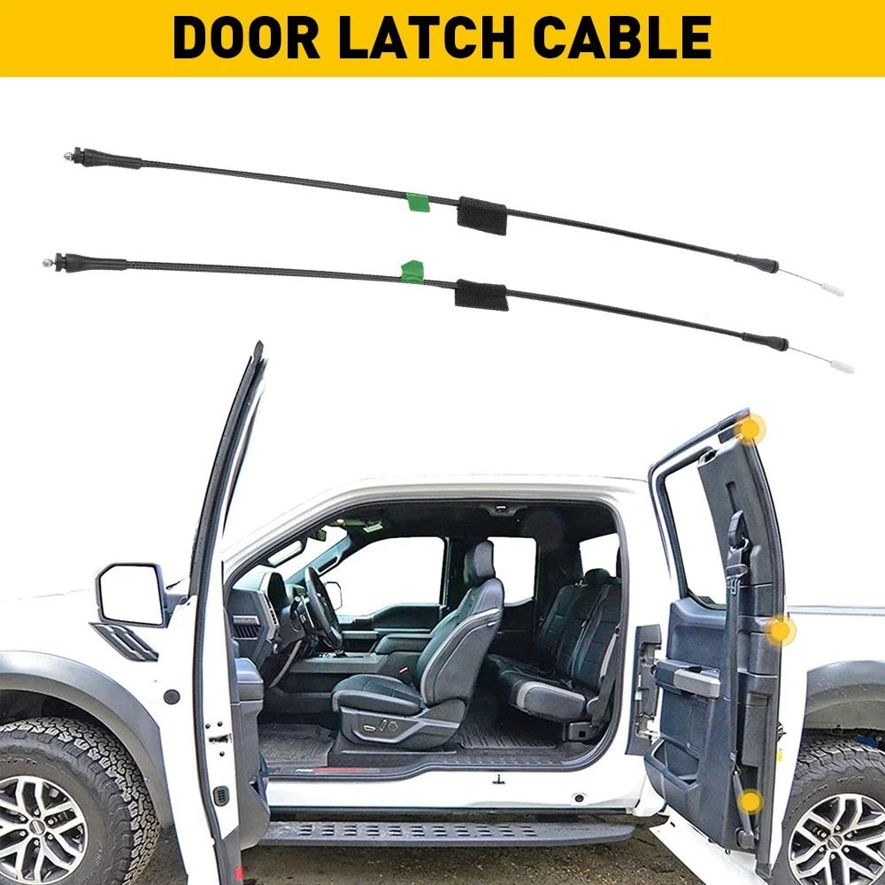 Set of 2 Rear Door Lower Side Latch Release Cables for Ford F150 F250 (1997–2004)