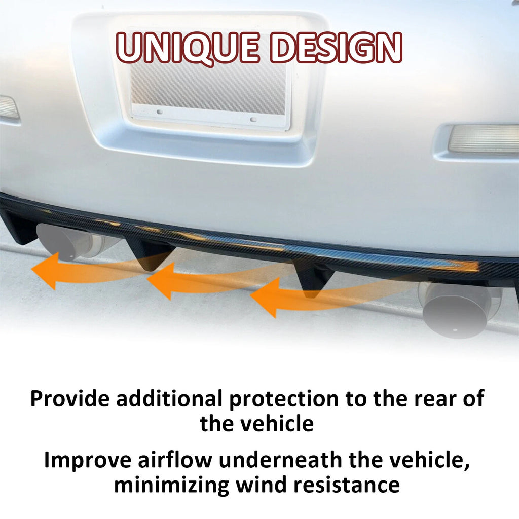Rear Bumper Lip Diffuser Spoiler for Nissan 350Z Z33 (2003–2008) Carbon Fiber