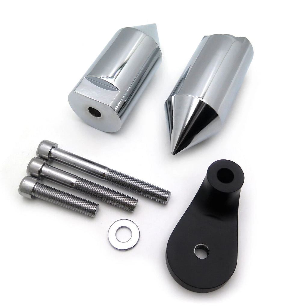 Chrome Spike Frame Slider Crash Protector for Suzuki GSXR1000 (2001–2002)