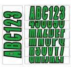 Set of 4 Green Decals for Boat Registration A-Z & 0-9