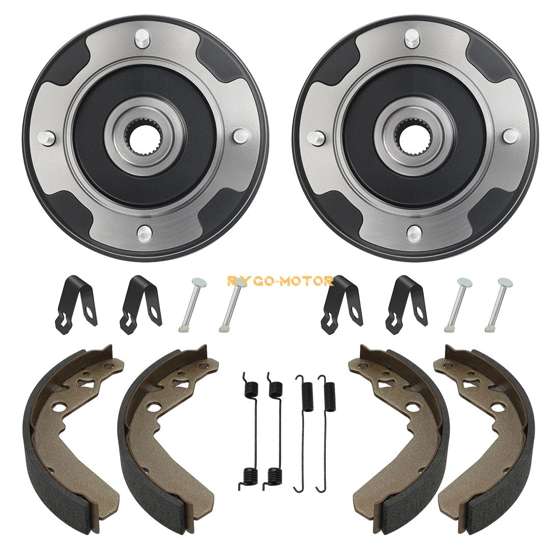 Set of 2 Rear Wheel Brake Drum & Shoes for Kawasaki Mule 550 (1997–2004)