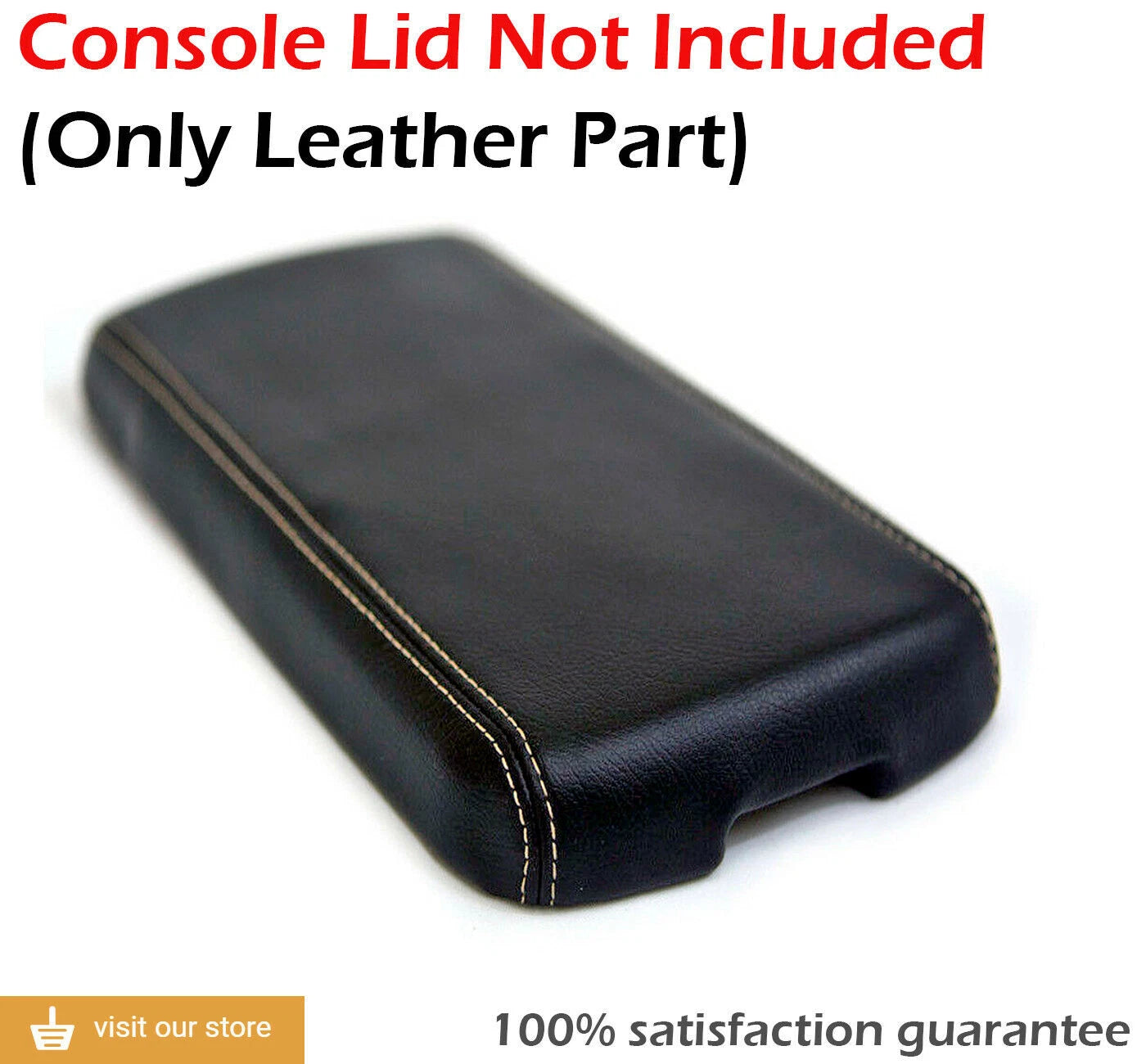 Console Lid Armrest Cover for Pontiac G6 (2005–2010) Black Beige Stitch