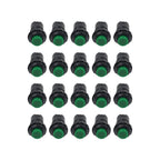 20pcs 12mm Thread Green Cap Push Button Switch ON-OFF for