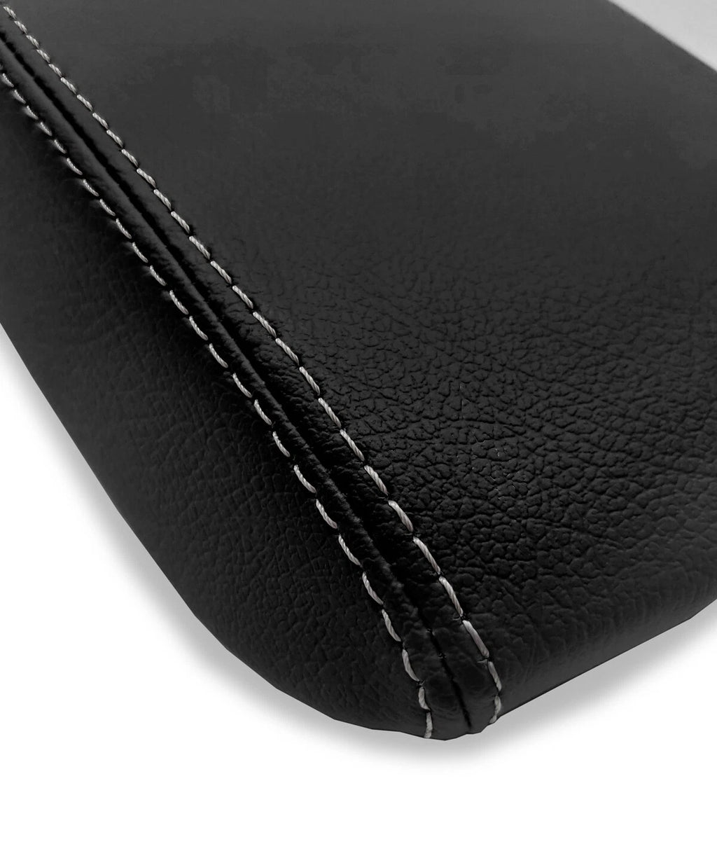 Leather Console Lid Armrest Cover for Hyundai Elantra (2017–2020) Gray Stitch