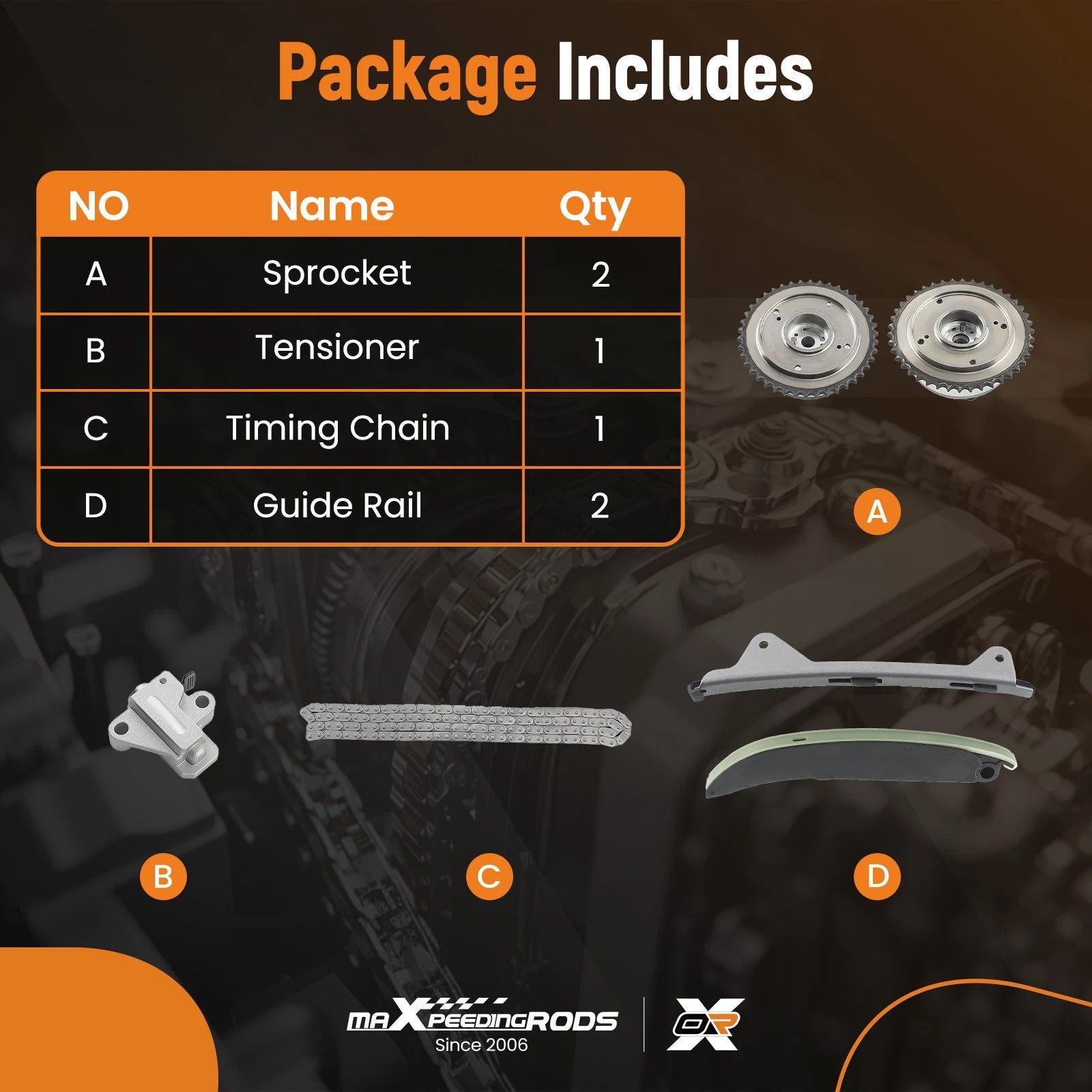 Engine Timing Chain Kit for Hyundai Elantra, Kia Soul (2011-2020)