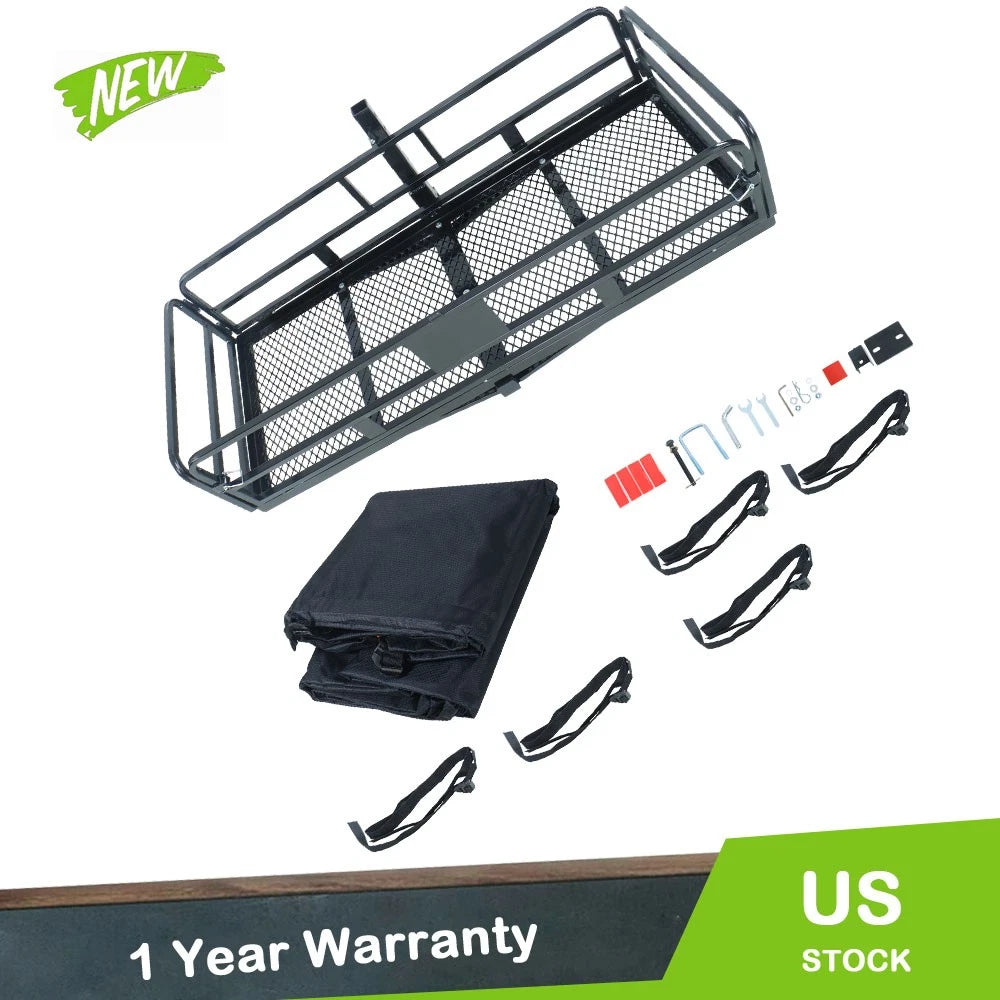 500LB Folding Hitch Mount Cargo Rack for