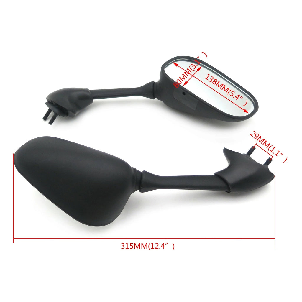 Racing Mirrors for Yamaha YZF R6 (2001–2002) - Black