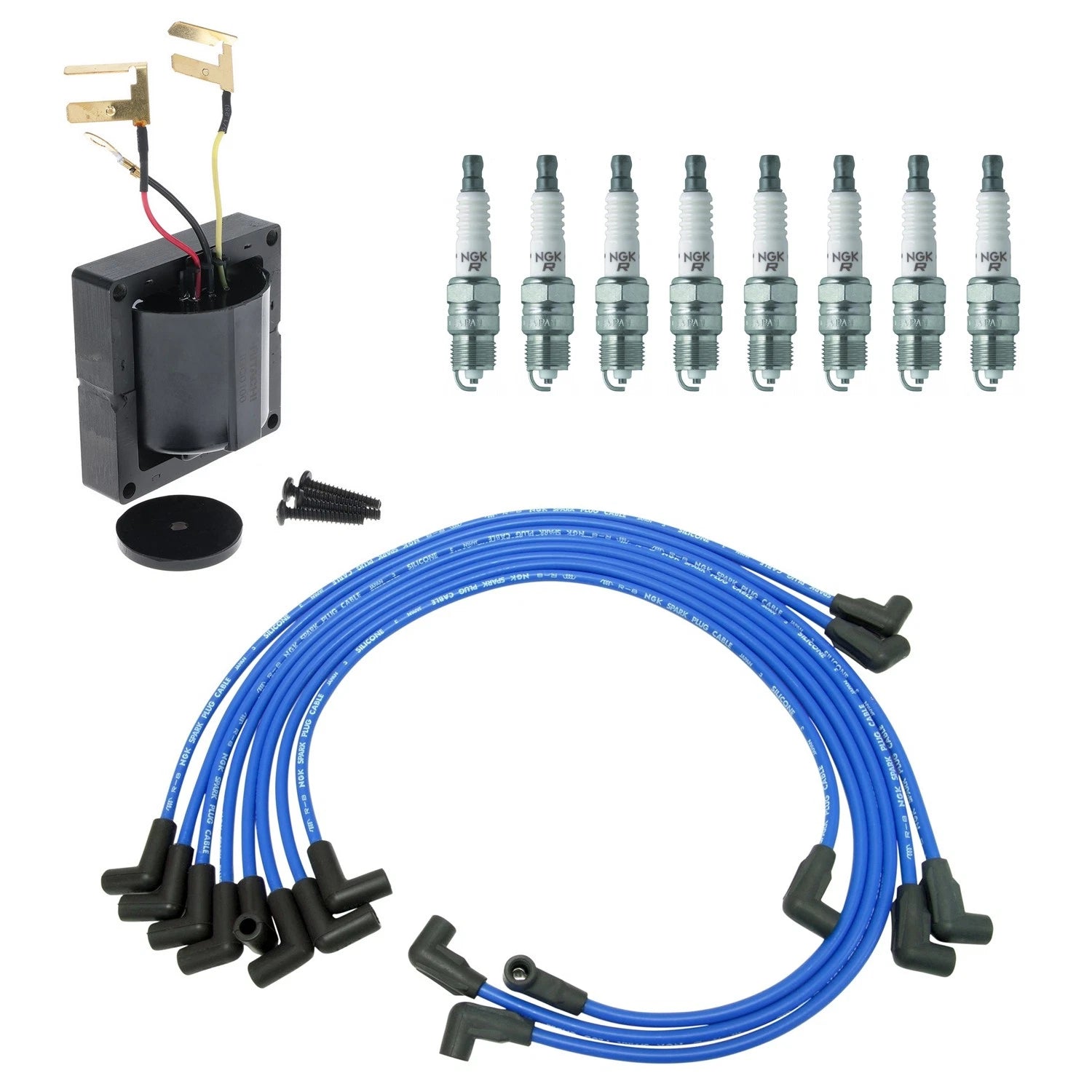 Set of 8 Hitachi Ignition Coils & NGK V-Power Spark Plugs for G30 G3500 V8