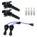 Set of 2 Ignition Coils & NGK G-Power Spark Plug Wire Kit for Santa Fe
