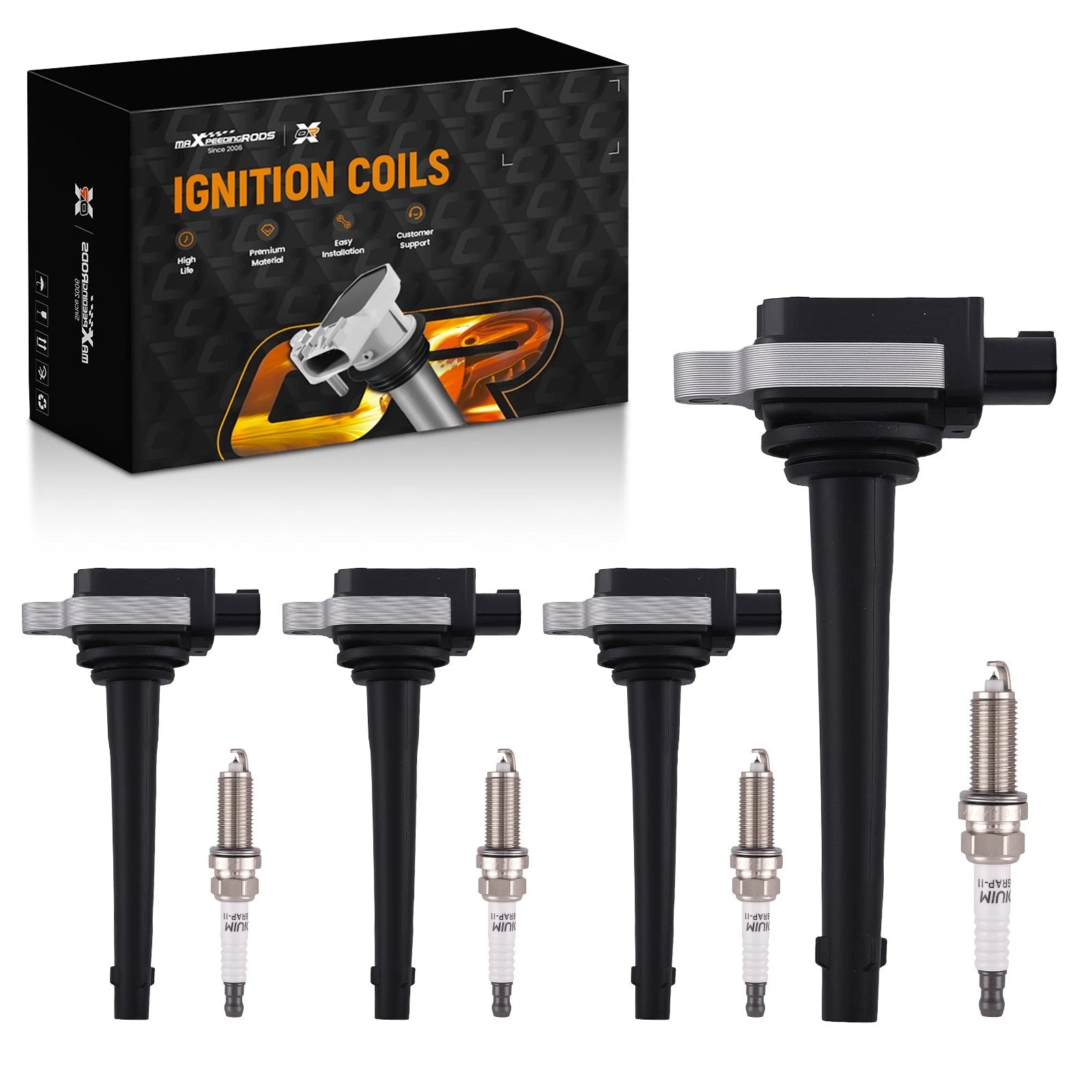 Set of 4 Ignition Coils UF-591 for Nissan Sentra 2.0L L4 (2007–2009)