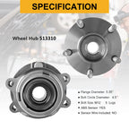 2X Front Wheel Bearing & Hubs 513310 for Nissan Murano (2003–2007)