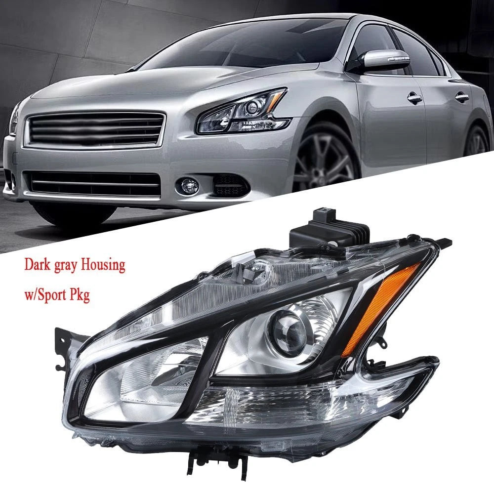 Headlight Assembly for Nissan Maxima (2009â2014) HID Dark Gray Left