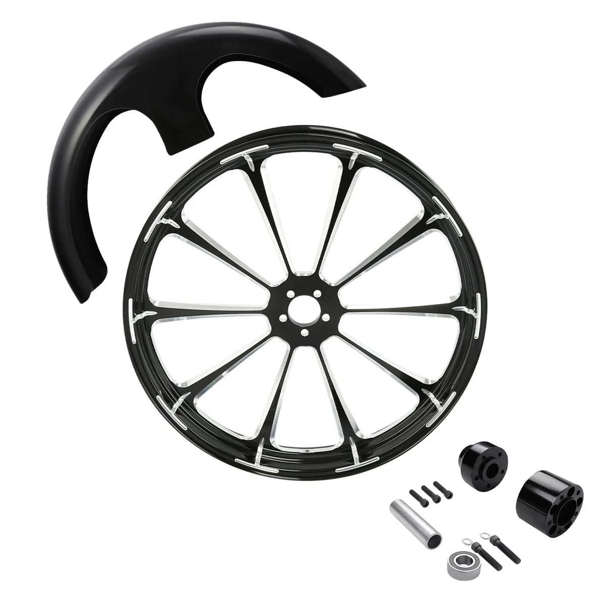 30" Front Wheel Rim Hub Single Disc & Fender for Harley Road Glide (2008–Up)