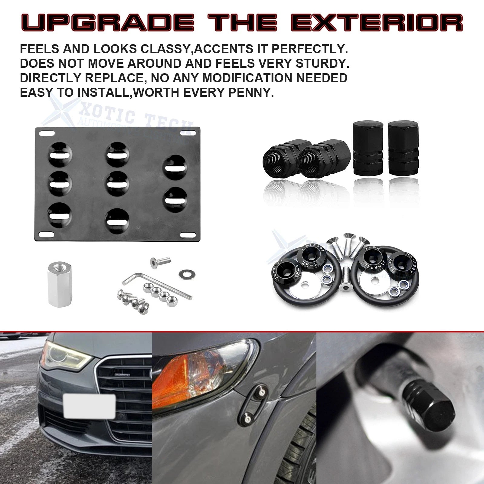 Tow Hook License Plate Air Valve Release Fastener for Audi A4 (2008-2015)